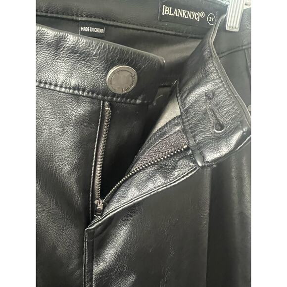 Blank NYC Pants Women's 27 Black Faux Leather Skinny Biker Festival Vegan Emo - Picture 3 of 8
